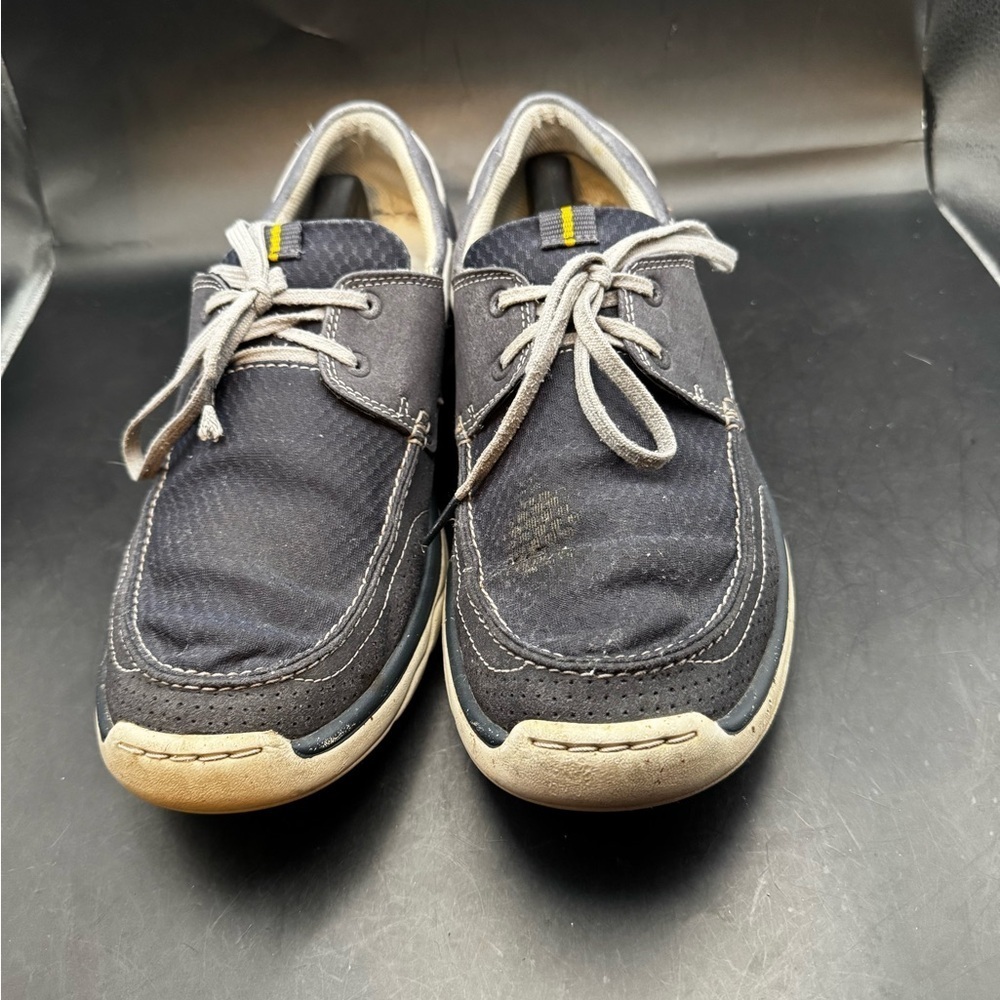 Clarks Gray Fabric Lace Up Boat Deck Shoes Cloudstepper 26125155 Men’s 12